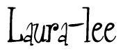 The image is a stylized text or script that reads 'Laura-lee' in a cursive or calligraphic font.