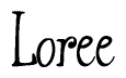 The image is of the word Loree stylized in a cursive script.