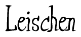 The image contains the word 'Leischen' written in a cursive, stylized font.