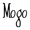 The image contains the word 'Mogo' written in a cursive, stylized font.