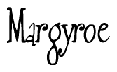 The image is a stylized text or script that reads 'Margyroe' in a cursive or calligraphic font.