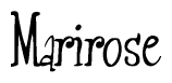 The image is of the word Marirose stylized in a cursive script.