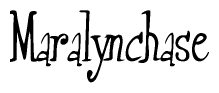 The image is of the word Maralynchase stylized in a cursive script.