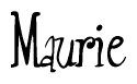 The image contains the word 'Maurie' written in a cursive, stylized font.