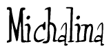 The image is of the word Michalina stylized in a cursive script.