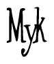 The image contains the word 'Myk' written in a cursive, stylized font.