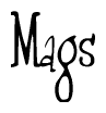 The image is of the word Mags stylized in a cursive script.