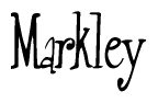 The image is a stylized text or script that reads 'Markley' in a cursive or calligraphic font.