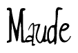 The image contains the word 'Maude' written in a cursive, stylized font.