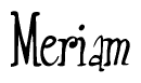The image is of the word Meriam stylized in a cursive script.