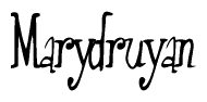   The image is of the word Marydruyan stylized in a cursive script. 