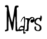 The image is a stylized text or script that reads 'Mars' in a cursive or calligraphic font.