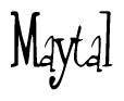 The image contains the word 'Maytal' written in a cursive, stylized font.