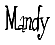 The image contains the word 'Mandy' written in a cursive, stylized font.