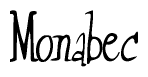 The image contains the word 'Monabec' written in a cursive, stylized font.