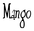 The image is a stylized text or script that reads 'Mango' in a cursive or calligraphic font.