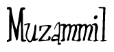 The image is of the word Muzammil stylized in a cursive script.