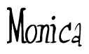 The image is of the word Monica stylized in a cursive script.