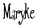 The image is of the word Maryke stylized in a cursive script.