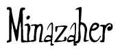 The image contains the word 'Minazaher' written in a cursive, stylized font.