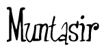 The image contains the word 'Muntasir' written in a cursive, stylized font.