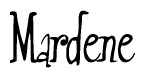 The image is a stylized text or script that reads 'Mardene' in a cursive or calligraphic font.