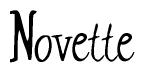 The image contains the word 'Novette' written in a cursive, stylized font.