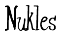 The image is a stylized text or script that reads 'Nukles' in a cursive or calligraphic font.