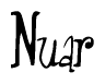 The image is a stylized text or script that reads 'Nuar' in a cursive or calligraphic font.