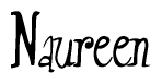 The image is of the word Naureen stylized in a cursive script.
