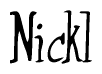 The image is of the word Nickl stylized in a cursive script.