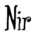 The image is of the word Nir stylized in a cursive script.