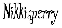 The image is a stylized text or script that reads 'Nikkiaperry' in a cursive or calligraphic font.
