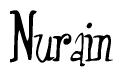 The image contains the word 'Nurain' written in a cursive, stylized font.