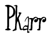 The image is of the word Pkarr stylized in a cursive script.