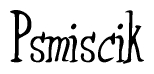 The image is a stylized text or script that reads 'Psmiscik' in a cursive or calligraphic font.