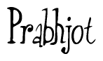 The image is a stylized text or script that reads 'Prabhjot' in a cursive or calligraphic font.