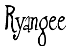 The image is a stylized text or script that reads 'Ryangee' in a cursive or calligraphic font.