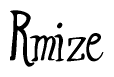 The image is of the word Rmize stylized in a cursive script.