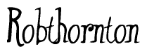 The image is of the word Robthornton stylized in a cursive script.