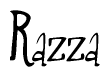The image contains the word 'Razza' written in a cursive, stylized font.
