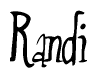 The image is of the word Randi stylized in a cursive script.