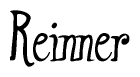 The image contains the word 'Reinner' written in a cursive, stylized font.