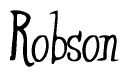 The image is a stylized text or script that reads 'Robson' in a cursive or calligraphic font.