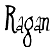 The image is a stylized text or script that reads 'Ragan' in a cursive or calligraphic font.