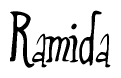 The image is of the word Ramida stylized in a cursive script.