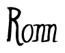 The image is a stylized text or script that reads 'Ronn' in a cursive or calligraphic font.