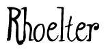 The image contains the word 'Rhoelter' written in a cursive, stylized font.