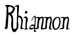 The image contains the word 'Rhiannon' written in a cursive, stylized font.