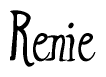 The image is a stylized text or script that reads 'Renie' in a cursive or calligraphic font.